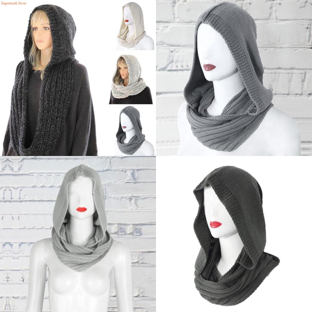 Infinity Scarf Knit - Q5WE Zimowa damska gruba dzianina prążkowana