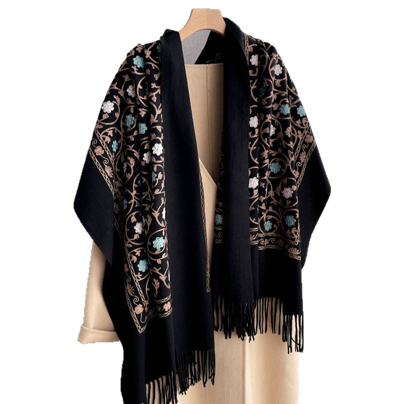 Woven Scarf Blanket - Nowy kaszmirowy szal z haftem dla