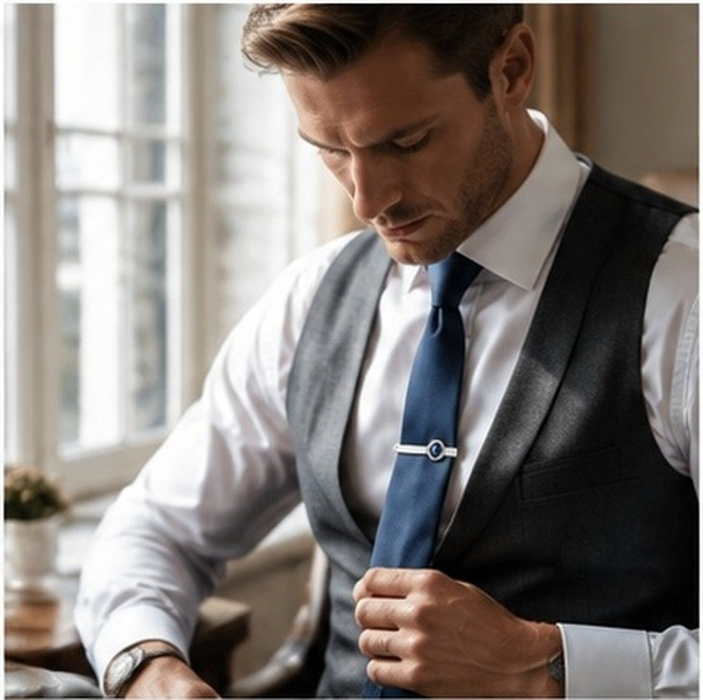Tie Bar Set Gift - Zestaw 2 sztuk męskich klipsów do
